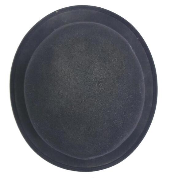 Vintage Royal Stetson Hat Union Made Bowler 50s 60s Rounded Top Fedora Black - Picture 4 of 11